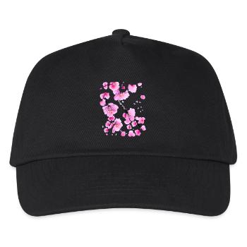 Kirschblüte Japanisch Sakura - Kinder Basecap - Schwarz - Vorne