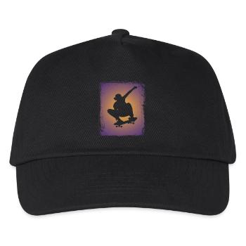 Skateboarding Skateboarder Silhouette - Kids’ Baseball Cap - black - Front