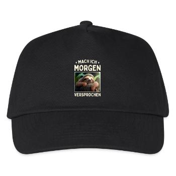 Mach Ich Morgen Versprochen Egal Faul Faultier - Kinder Basecap - Schwarz - Vorne