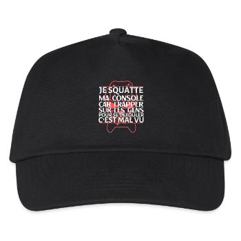 Je squatte ma console humour gamer - Kids’ Baseball Cap - black - Front