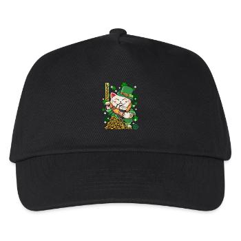 Heiliger Patrick - Luprechaun Maneki Neko - Kinder Basecap - Schwarz - Vorne