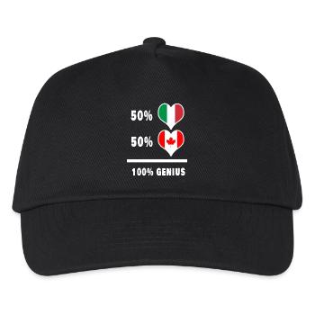 Kanada und Italien Flaggen 100% genial - Kinder Basecap - Schwarz - Vorne