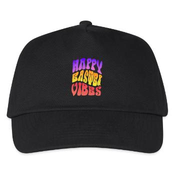 Happy Easter Vibes Frohes Osterfest - Kinder Basecap - Schwarz - Vorne