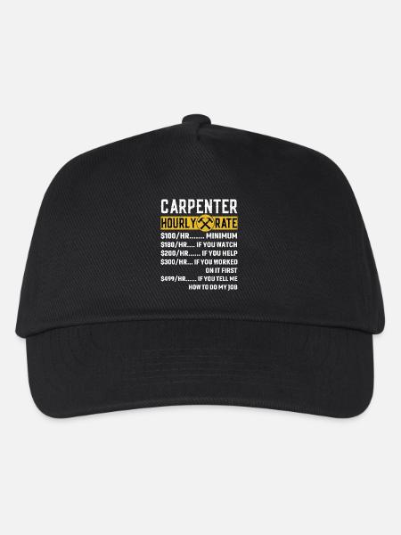 Vintage Carpenter Apparel Woodworking Hourly Rate - Kinder Basecap - Schwarz