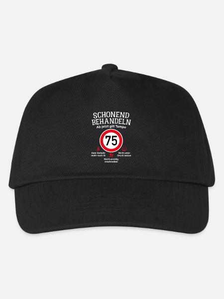 75. Geburtstag Schonend Behandeln 75 Tempolimit 75 - Kinder Basecap - Schwarz