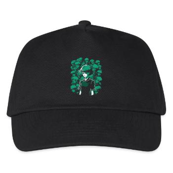 Skull, Bones and Cartoon Girl - Kids’ Baseball Cap - black - Front