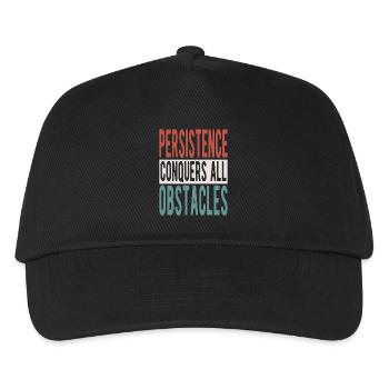 Persistence conquers all obstacles - Kids’ Baseball Cap - black - Front