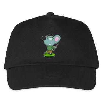 Mouse Teacher Pointer School - Kids’ Baseball Cap - black - Front