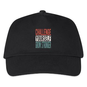 Challenge yourself, grow stronger - Kinder Basecap - Schwarz - Vorne