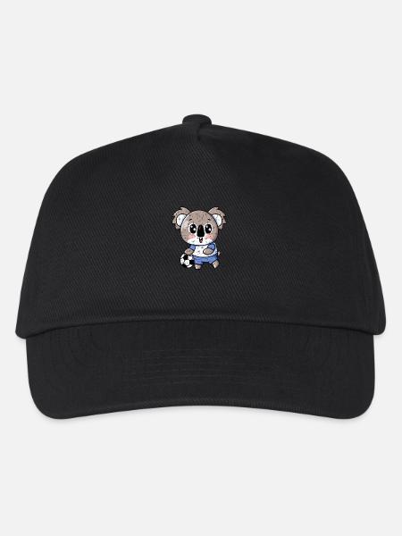 Süßer Kawaii Koala mit Handball und Fußball Design - Kinder Basecap - Schwarz