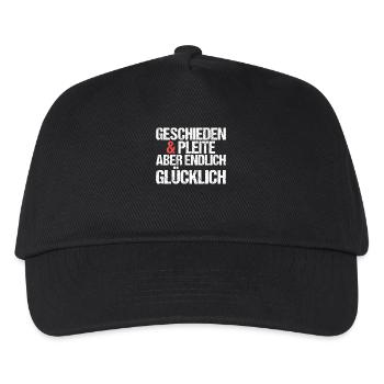 Geschieden und Pleite aber endlich glücklich - Kinder Basecap - Schwarz - Vorne