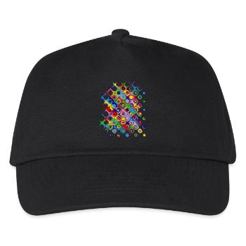 Colorful pattern (circles, shapes) - Kids’ Baseball Cap - black - Front