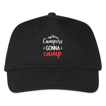 Camper auf dem Weg zum Camp - Kinder Basecap - Schwarz - Vorne