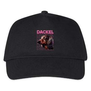 Rauhaardackel Dachshund Hund Hunde Welpe Dackel - Kinder Basecap - Schwarz - Vorne