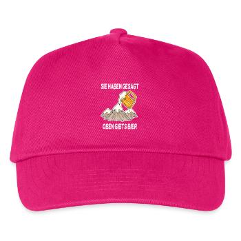 Bier Berg Berge Spruch - Kinder Basecap - Fuchsia - Vorne