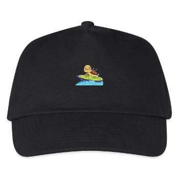Turtle on surfboard - Kids’ Baseball Cap - black - Front