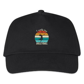 I Really Love Volleyball - Kids’ Baseball Cap - black - Front