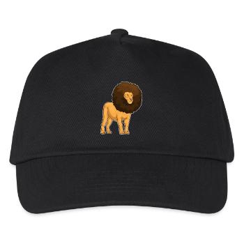 Löwe Afro Frisur - Kinder Basecap - Schwarz - Vorne