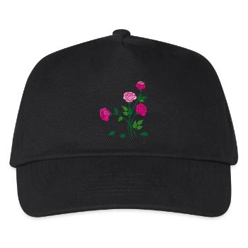 Rosen, Blumen, Garten - Kinder Basecap - Schwarz - Vorne