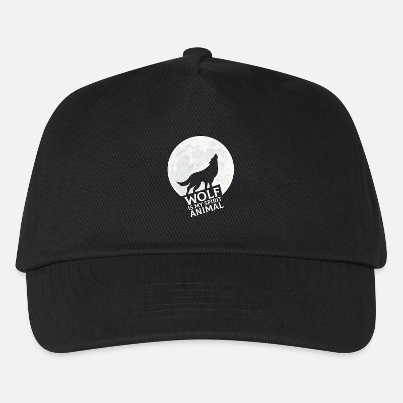 Wolf ist mein Krafttier - Kinder Basecap - Schwarz