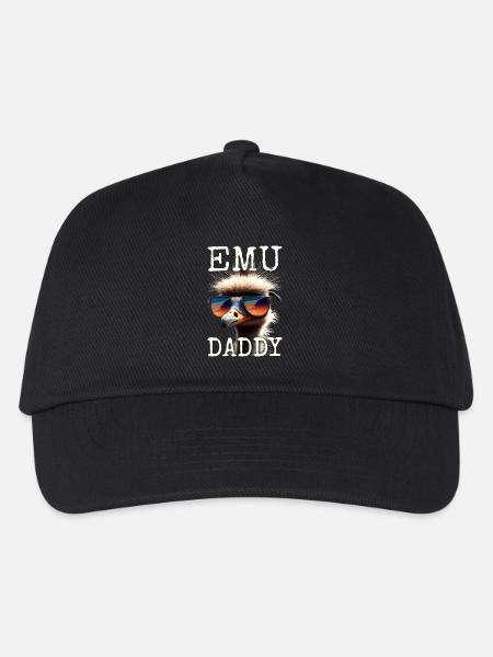 Emu Daddy Vogel Strauß Laufvogel Dad Vatertag Emu - Kinder Basecap - Schwarz