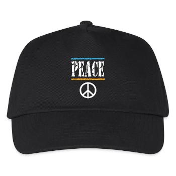 Retro Peace Vibes T-Shirt - Kinder Basecap - Schwarz - Vorne
