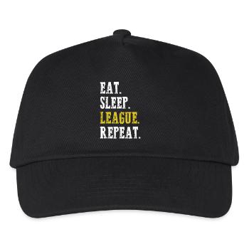 Eat Sleep League Repeat Sports Game Gaming - Kids’ Baseball Cap - black - Front