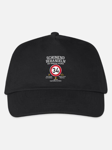 34. Geburtstag Schonend Behandeln Oldtimer Ist 34 - Kinder Basecap - Schwarz