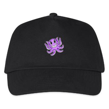 Krake Tintenfisch - Kinder Basecap - Schwarz - Vorne