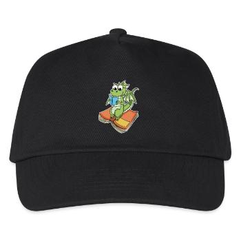 Bücher Drache Drachen - Kinder Basecap - Schwarz - Vorne