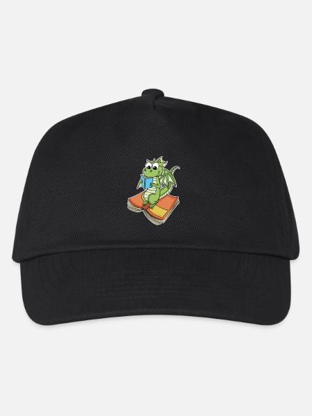 Bücher Drache Drachen - Kinder Basecap - Schwarz