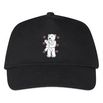 Polar Bear Family - Polar Bear with Baby - Kids’ Baseball Cap - black - Front