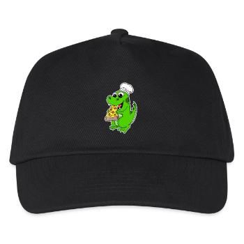 Gourmet Dino Pizza - Kinder Basecap - Schwarz - Vorne
