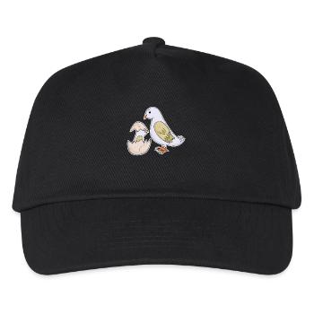 Vogel Familie - Vogel mit Baby - Kinder Basecap - Schwarz - Vorne