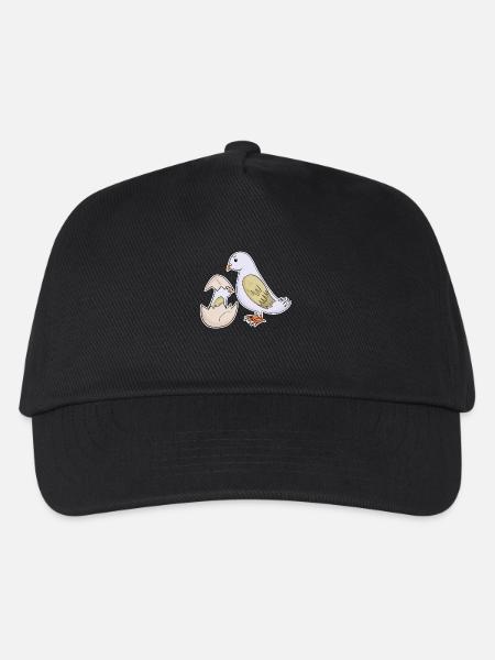 Vogel Familie - Vogel mit Baby - Kinder Basecap - Schwarz