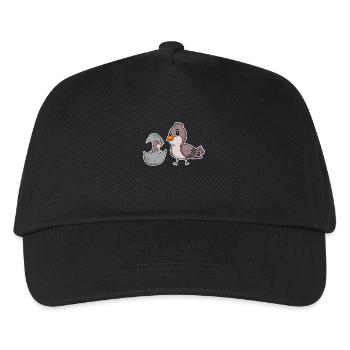 Vogel Familie - Vogel mit Baby - Kinder Basecap - Schwarz - Vorne