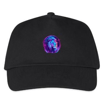 Löwe Vaporwave EDM - Kinder Basecap - Schwarz - Vorne
