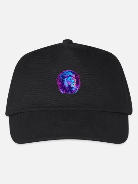 Löwe Vaporwave EDM - Kinder Basecap - Schwarz
