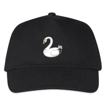 Schwan - Kinder Basecap - Schwarz - Vorne