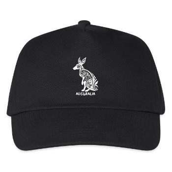 Tribal-Symbol – Australien Känguru - Kinder Basecap - Schwarz - Vorne