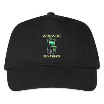 Arcade Gaming Retro Automaten Spiele 80er Gamer - Kinder Basecap - Schwarz - Vorne