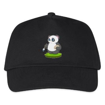 Panda Painter Brush Painting - Kids’ Baseball Cap - black - Front