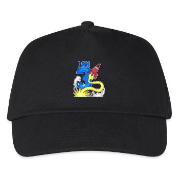 3 Birthday Boy Astronaut Rocket - Three Years - Kids’ Baseball Cap - black - Front