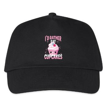 Cupcake Kawaii - Casquette de baseball Enfant - noir - Devant