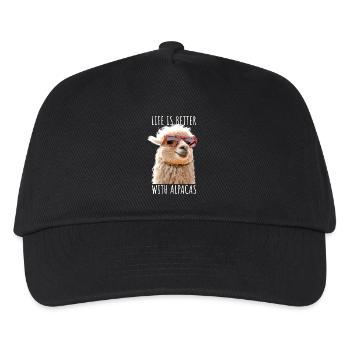 Alpaca Life Is Better With Alpacas Lama Alpacas - Kids’ Baseball Cap - black - Front