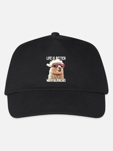 Alpaka Life Is Better With Alpacas Lama Alpakas - Kinder Basecap - Schwarz