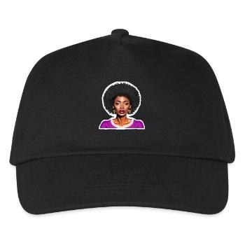 Schwarze Frau mit Afro - Kinder Basecap - Schwarz - Vorne