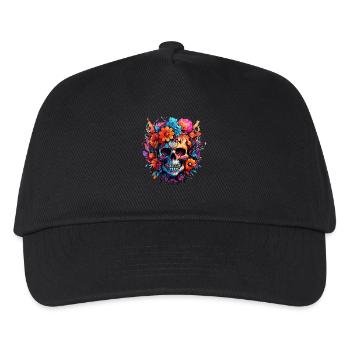 Bouquet of Flowers Sugar Skull Skull - Kids’ Baseball Cap - black - Front