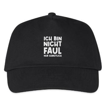 Faulheit Faulpelz Lustiger Spruch - Kinder Basecap - Schwarz - Vorne
