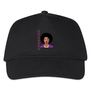 Femme avec lettrage américain - Casquette de baseball Enfant - noir - Devant